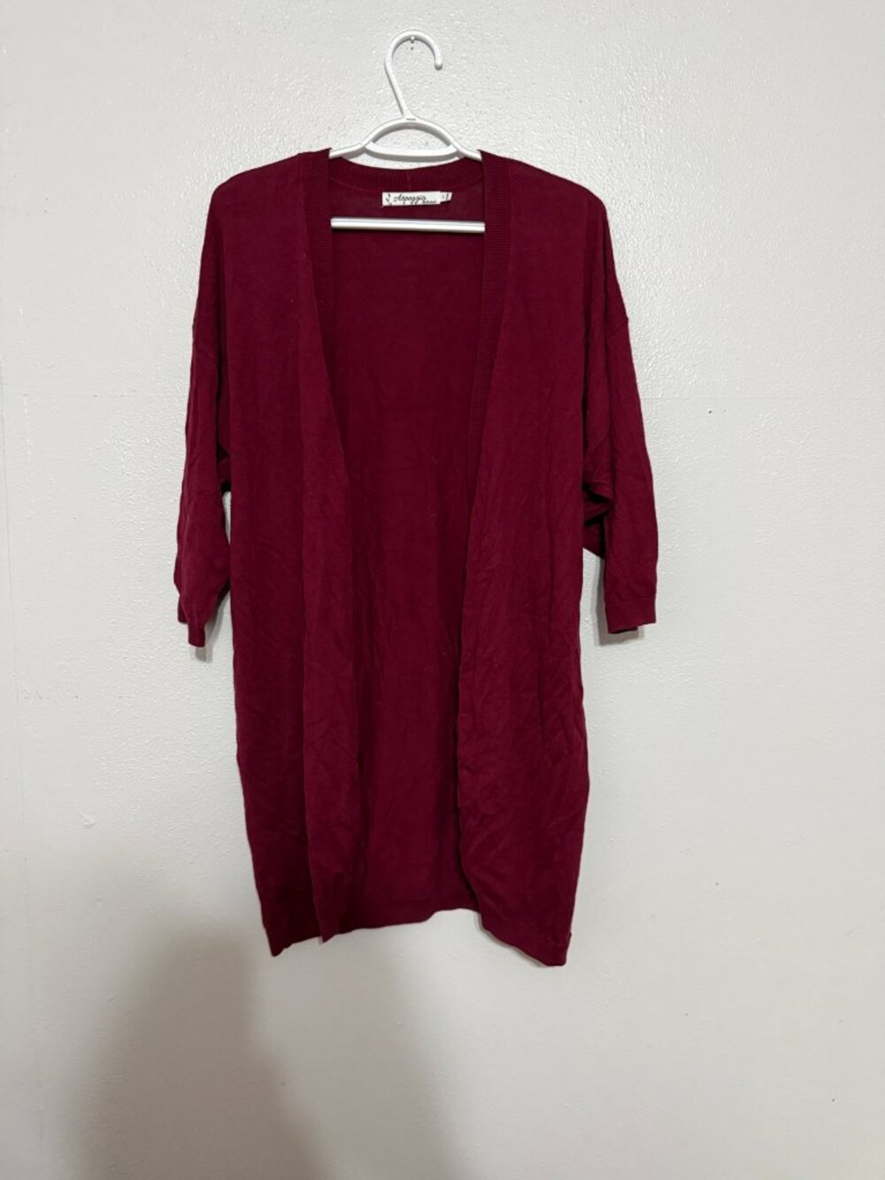 Arpeggio Burgundy Open-Front Cardigan L ❤️